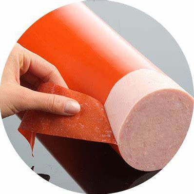 چاپی و سفارشی پلاستیک مصنوعی کاسینگ سوسیس مواد غذایی بسته بندی فیلم Pa / Pe Pvdc