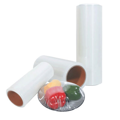 فیلم تبلیغاتی PVDC شفاف Cling Wrap رول ضد رطوبت با دستگاه برش اسلایدی